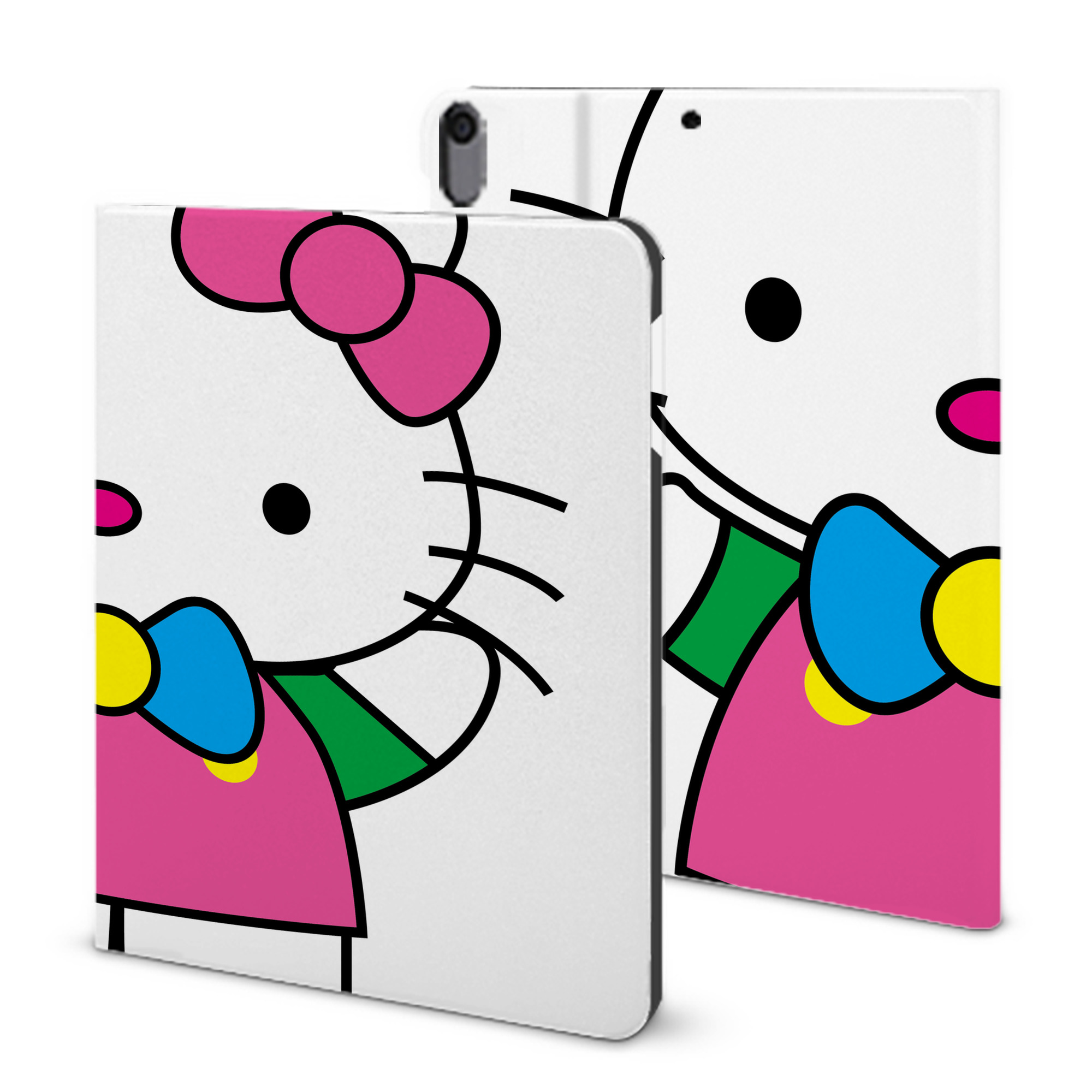 （画像用） Hello Kitty ハローキティ IPad ケース ブック型 PUレザー TPU 耐衝撃 軽量 薄型 ペン収納なし 全面保護 IPad 各モデル対応